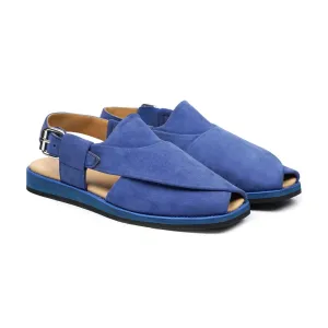 Wakana - Men's Light Blue Kid Suede Sandal