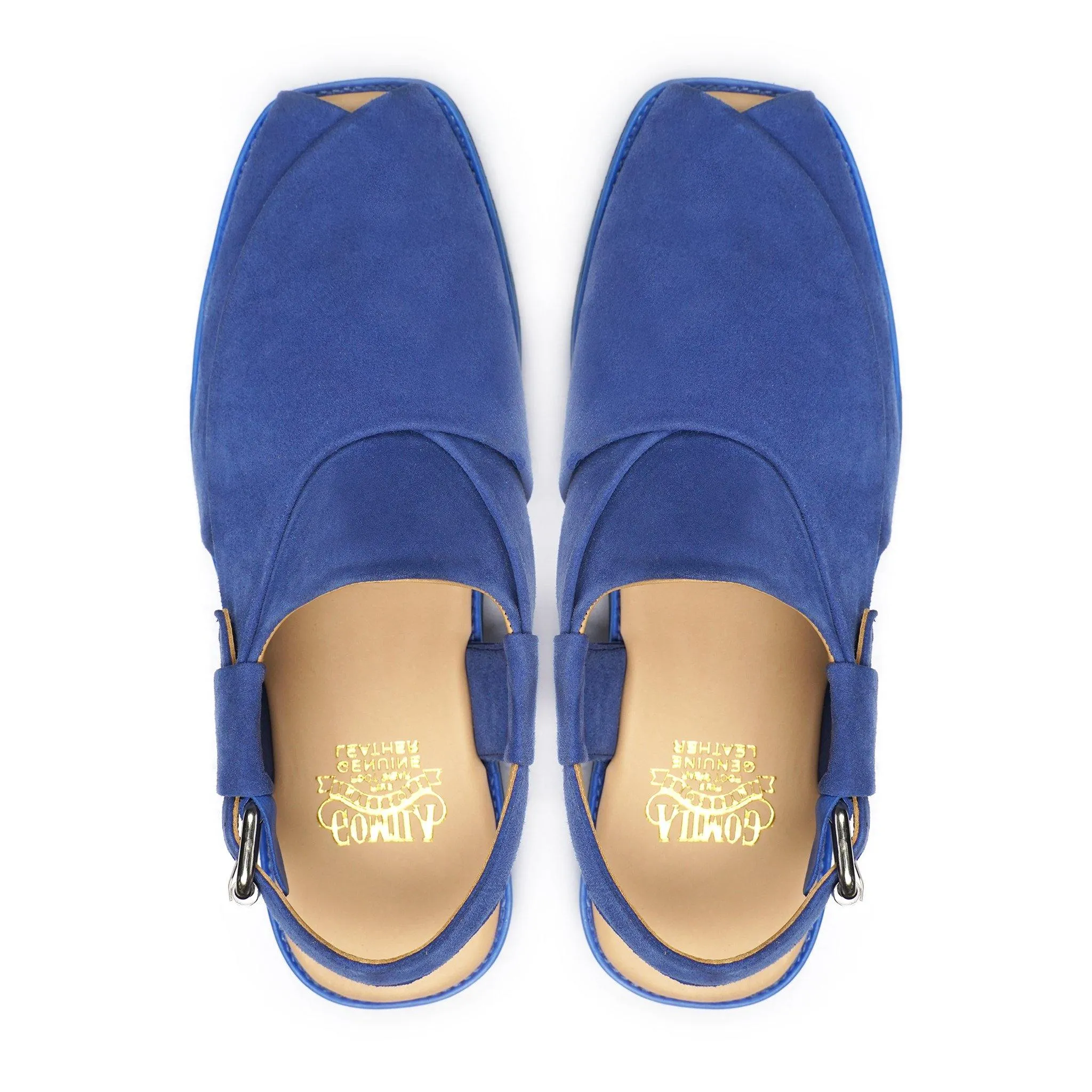 Wakana - Men's Light Blue Kid Suede Sandal